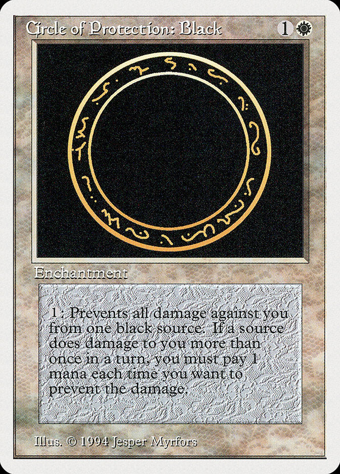 Circle of Protection: Black [Summer Magic / Edgar] | Card Merchant Takapuna