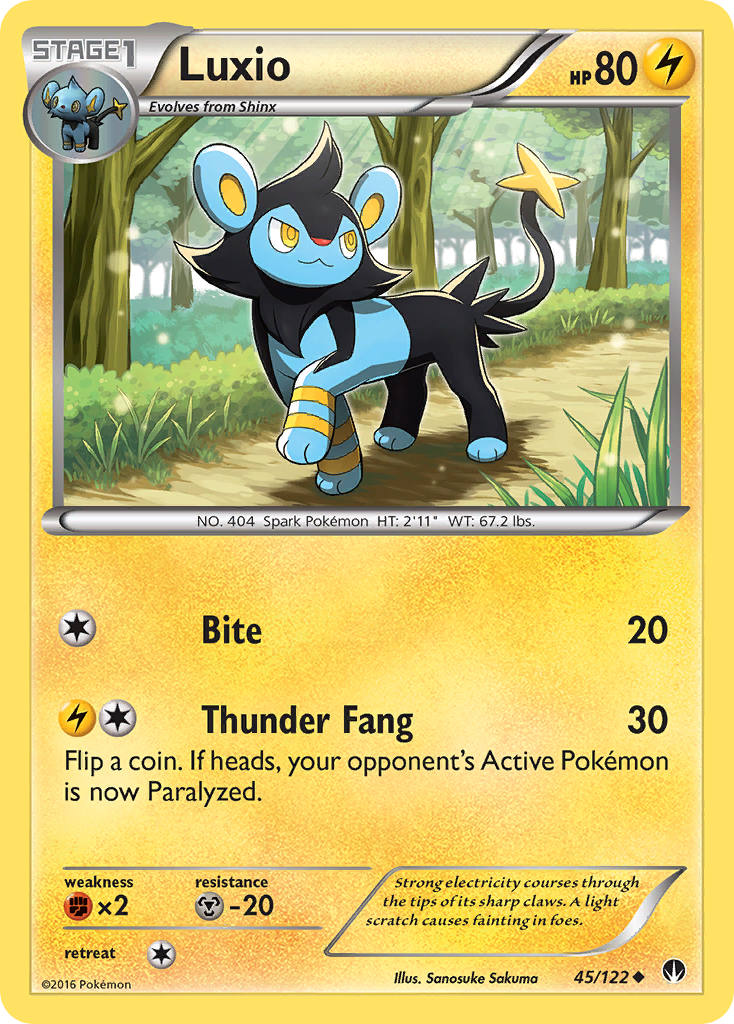 Luxio (45/122) [XY: BREAKpoint] | Card Merchant Takapuna