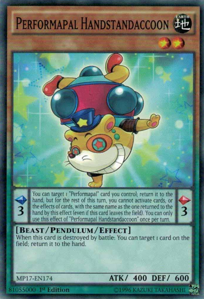 Performapal Handstandaccoon [MP17-EN174] Common | Card Merchant Takapuna