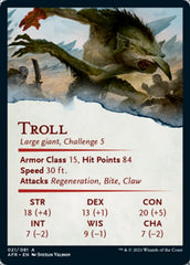 Troll Art Card (Gold-Stamped Signature) [Dungeons & Dragons: Adventures in the Forgotten Realms Art Series] | Card Merchant Takapuna