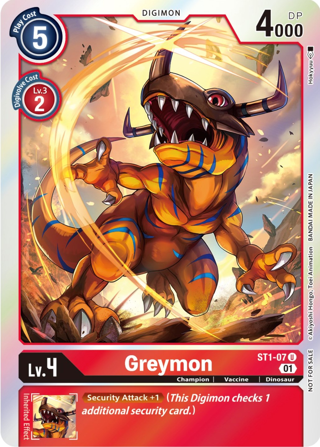 Greymon [ST1-07] (ST-11 Special Entry Pack) [Starter Deck: Gaia Red Promos] | Card Merchant Takapuna