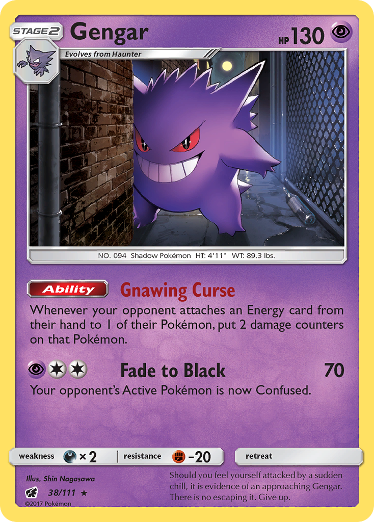 Gengar (38/111) [Sun & Moon: Crimson Invasion] | Card Merchant Takapuna