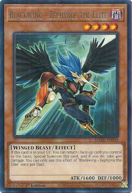 Blackwing - Zephyros the Elite [MAZE-EN039] Rare | Card Merchant Takapuna