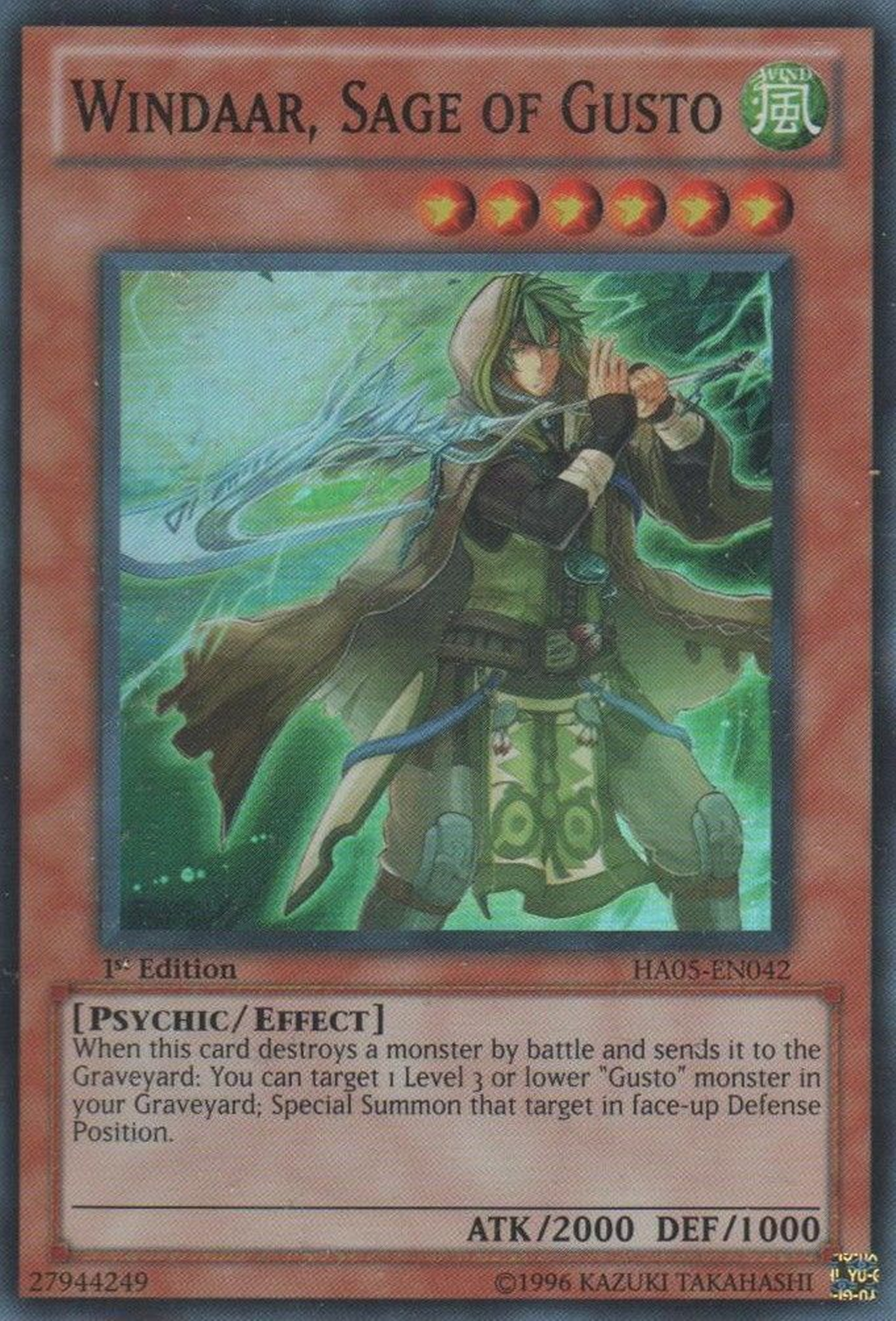 Windaar, Sage of Gusto [HA05-EN042] Super Rare | Card Merchant Takapuna