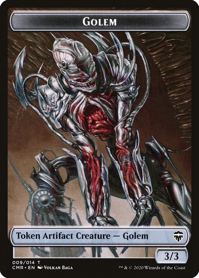 Dragon // Golem Double-Sided Token [Commander Legends Tokens] | Card Merchant Takapuna