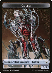 Golem // Rock Double-Sided Token [Commander Legends Tokens] | Card Merchant Takapuna