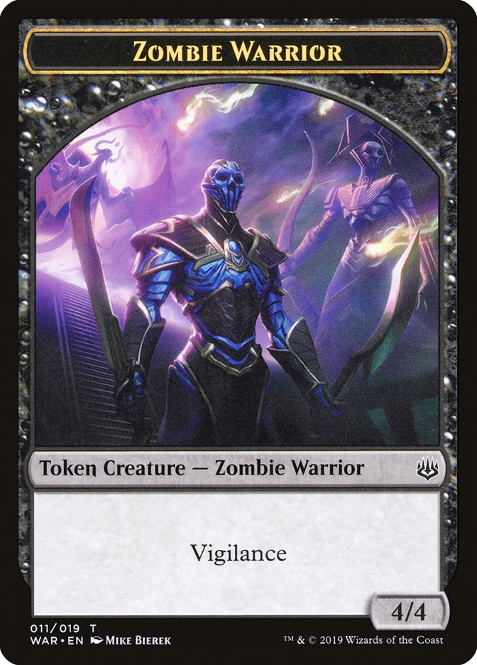 Zombie Warrior Token [War of the Spark Tokens] | Card Merchant Takapuna