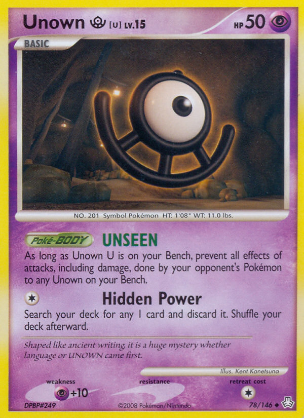 Unown U (78/146) [Diamond & Pearl: Legends Awakened] | Card Merchant Takapuna