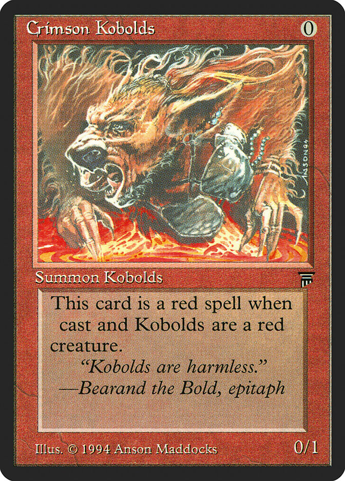 Crimson Kobolds [Legends] | Card Merchant Takapuna