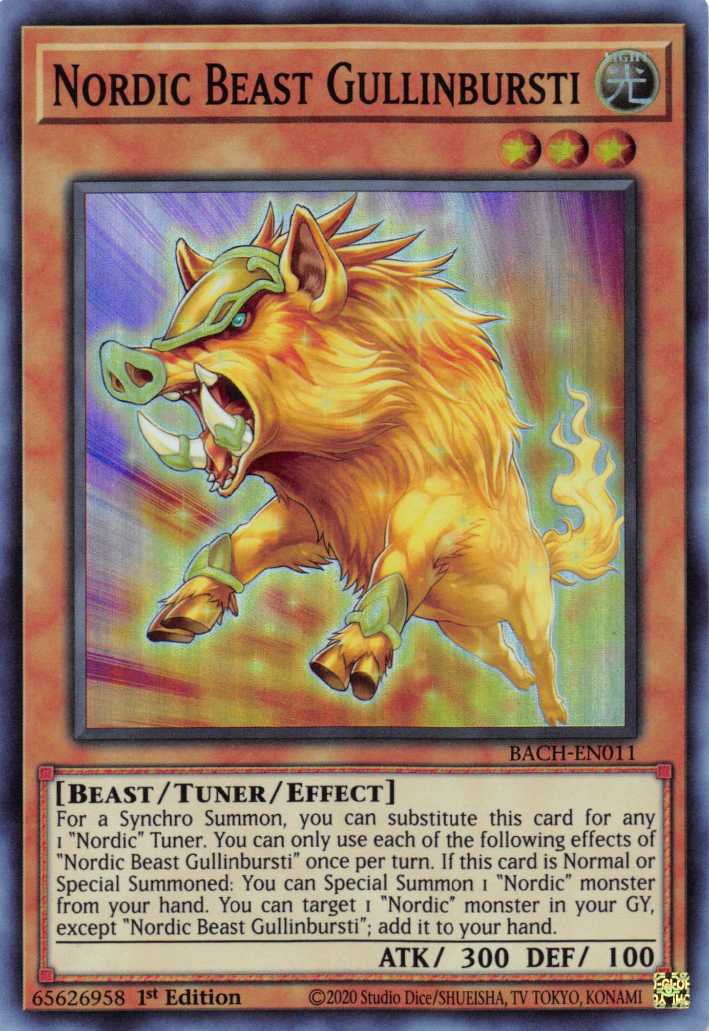 Nordic Beast Gullinbursti [BACH-EN011] Super Rare | Card Merchant Takapuna