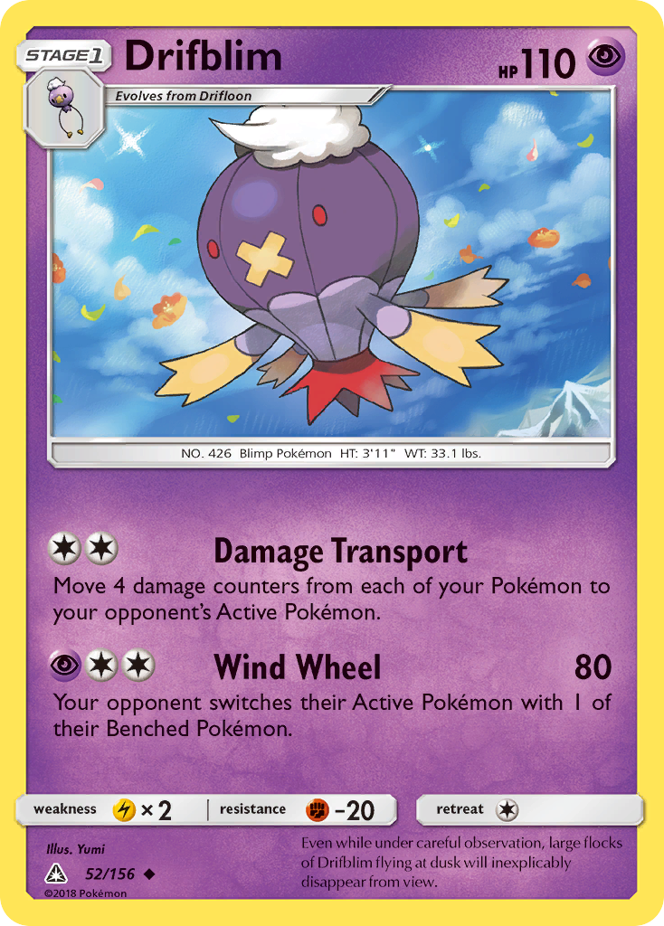 Drifblim (52/156) [Sun & Moon: Ultra Prism] | Card Merchant Takapuna