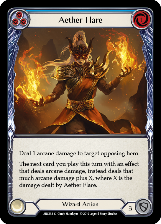 Aether Flare (Blue) [ARC134-C] (Arcane Rising)  1st Edition Normal | Card Merchant Takapuna