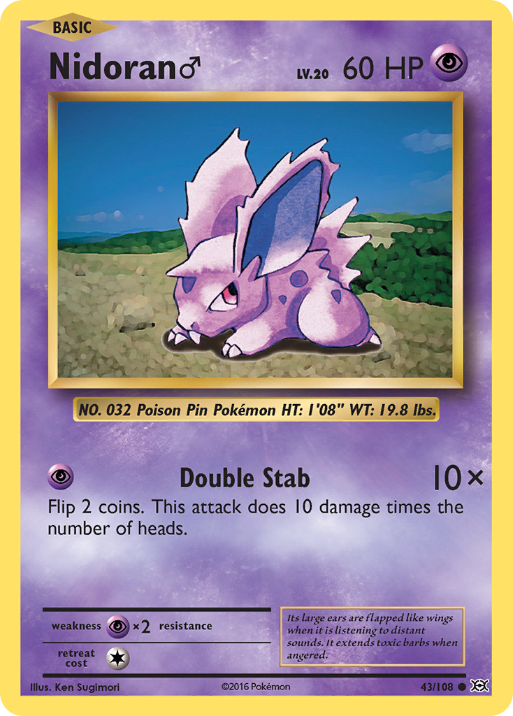 Nidoran (43/108) (Male) [XY: Evolutions] | Card Merchant Takapuna