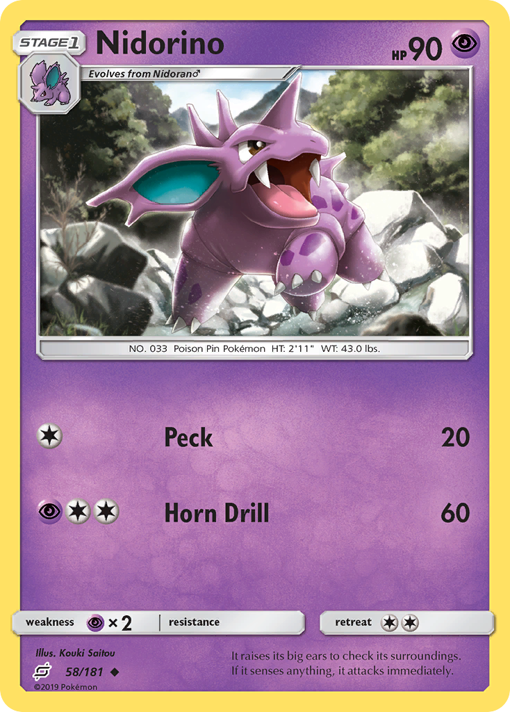 Nidorino (58/181) [Sun & Moon: Team Up] | Card Merchant Takapuna