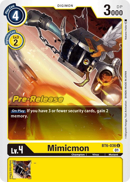 Mimicmon [BT6-036] [Double Diamond Pre-Release Cards] | Card Merchant Takapuna