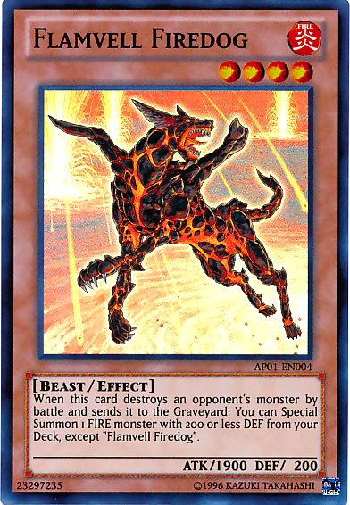 Flamvell Firedog [AP01-EN004] Super Rare | Card Merchant Takapuna