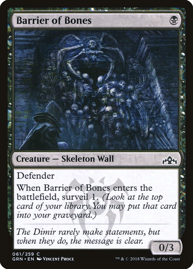 Barrier of Bones [Guilds of Ravnica] | Card Merchant Takapuna