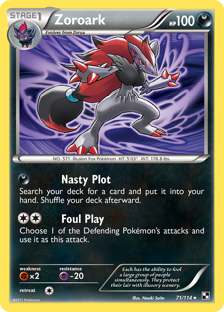 Zoroark (71/114) (Theme Deck Exclusive) [Black & White: Base Set] | Card Merchant Takapuna