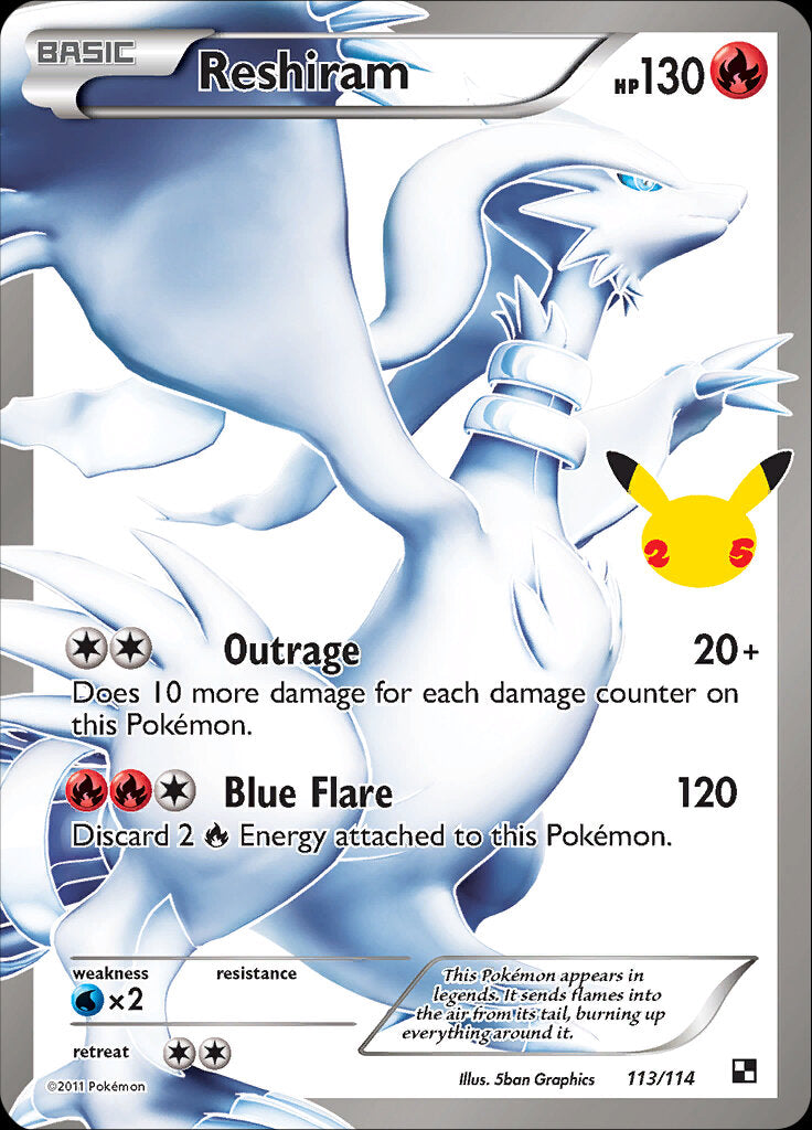 Reshiram (113/114) [Celebrations: 25th Anniversary - Classic Collection] | Card Merchant Takapuna