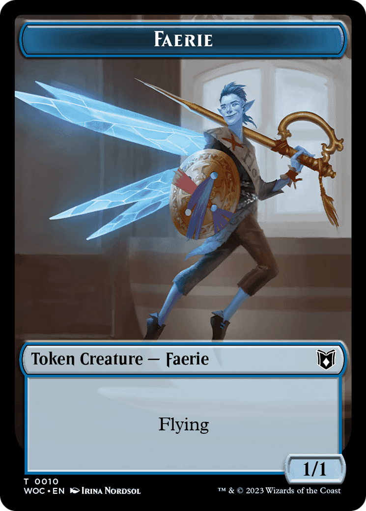 Faerie // Saproling Double-Sided Token [Wilds of Eldraine Commander Tokens] | Card Merchant Takapuna