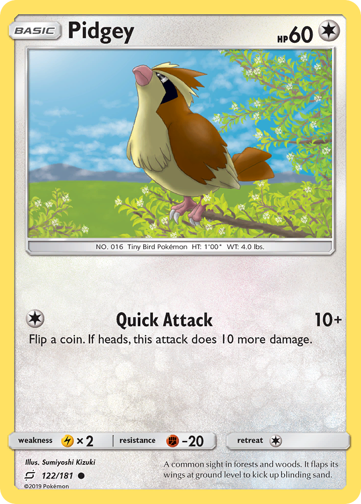 Pidgey (122/181) [Sun & Moon: Team Up] | Card Merchant Takapuna