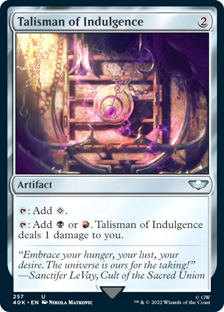 Talisman of Indulgence (Surge Foil) [Warhammer 40,000] | Card Merchant Takapuna