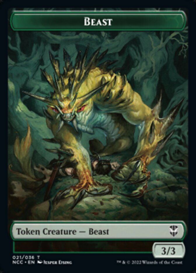 Beast // Saproling Double-Sided Token [Streets of New Capenna Commander Tokens] | Card Merchant Takapuna