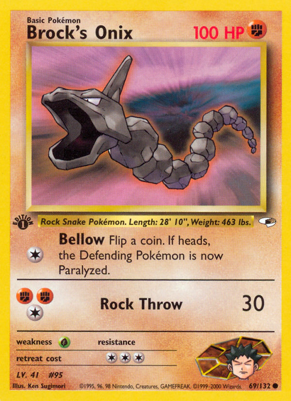 Brock's Onix (69/132) [Gym Heroes 1st Edition] | Card Merchant Takapuna