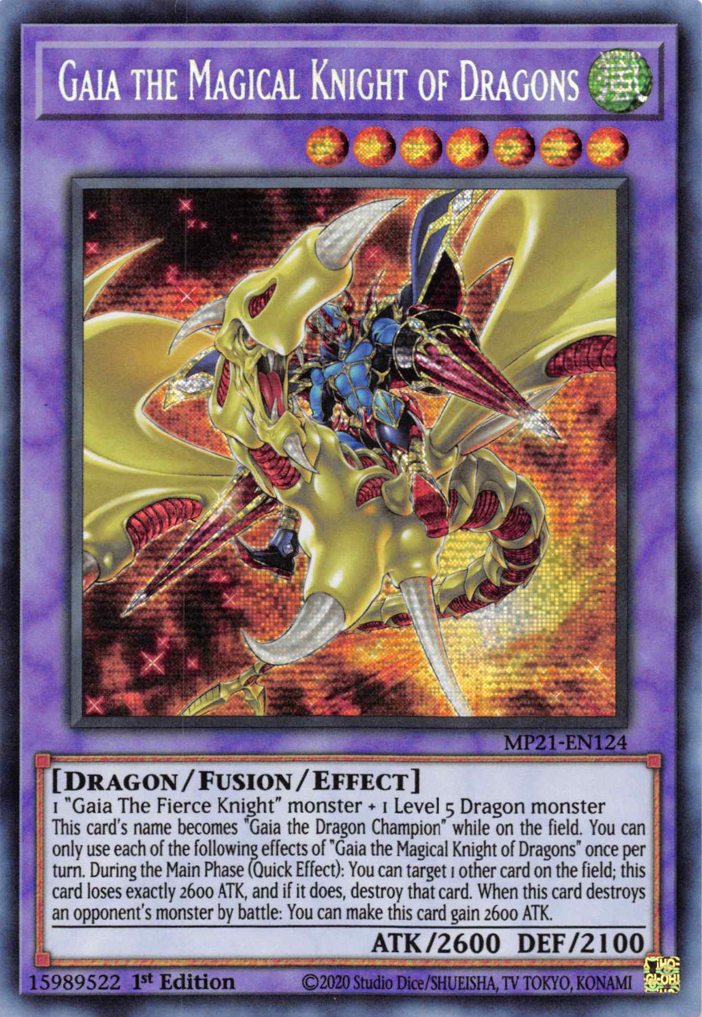 Gaia the Magical Knight of Dragons [MP21-EN124] Prismatic Secret Rare | Card Merchant Takapuna