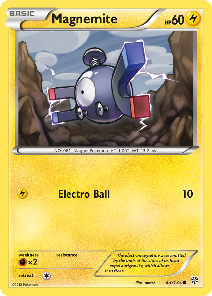 Magnemite (43/135) [Black & White: Plasma Storm] | Card Merchant Takapuna