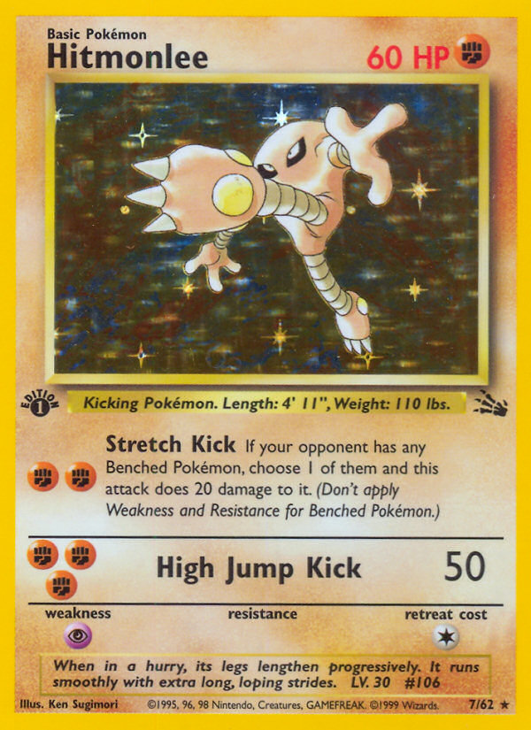 Hitmonlee (7/62) [Fossil 1st Edition] | Card Merchant Takapuna