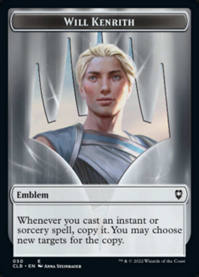 Will Kenrith Emblem // Copy Double-Sided Token [Commander Legends: Battle for Baldur's Gate Tokens] | Card Merchant Takapuna