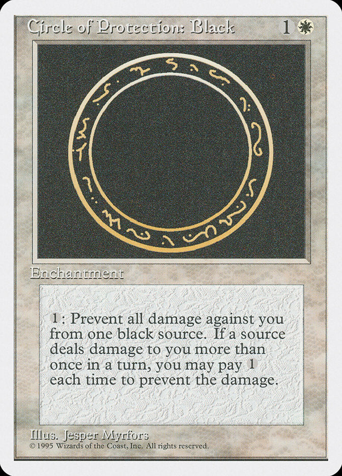 Circle of Protection: Black [Fourth Edition] | Card Merchant Takapuna