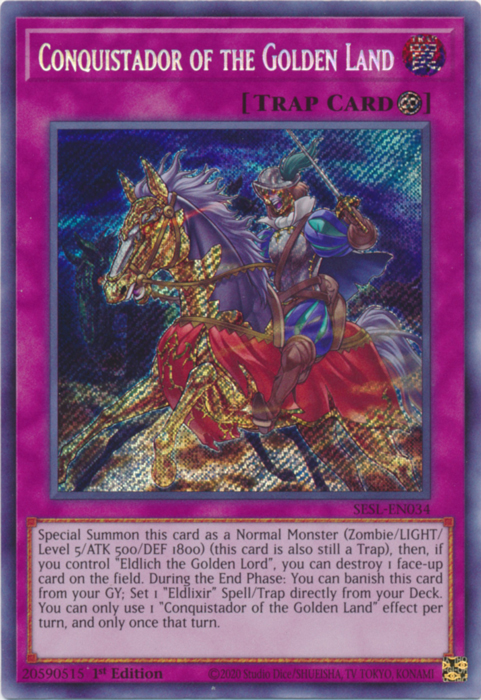 Conquistador of the Golden Land [SESL-EN034] Secret Rare | Card Merchant Takapuna