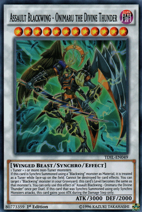 Assault Blackwing - Onimaru the Divine Thunder [TDIL-EN049] Super Rare | Card Merchant Takapuna