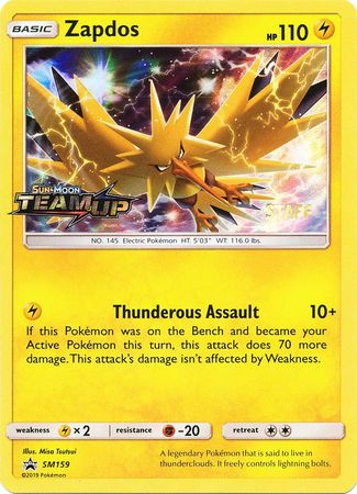 Zapdos (SM159) (Staff) [Sun & Moon: Black Star Promos] | Card Merchant Takapuna