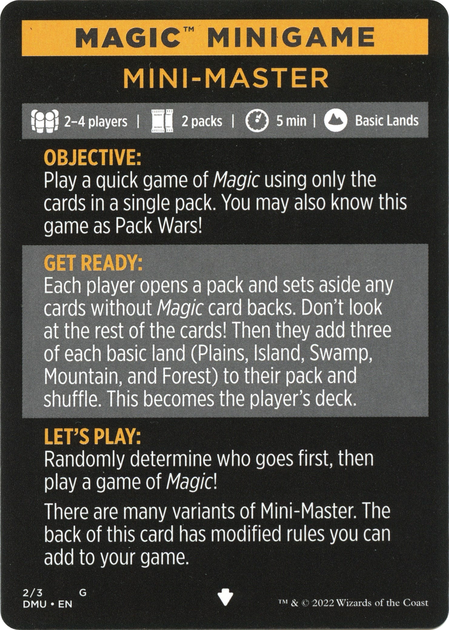 Mini-Master (Magic Minigame) [Dominaria United Minigame] | Card Merchant Takapuna