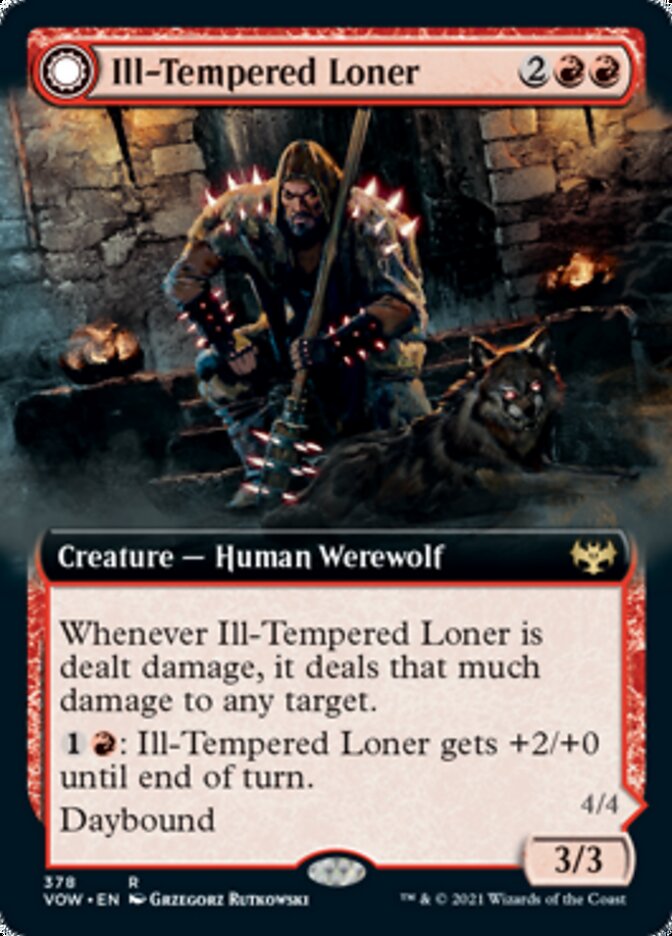 Ill-Tempered Loner // Howlpack Avenger (Extended Art) [Innistrad: Crimson Vow] | Card Merchant Takapuna