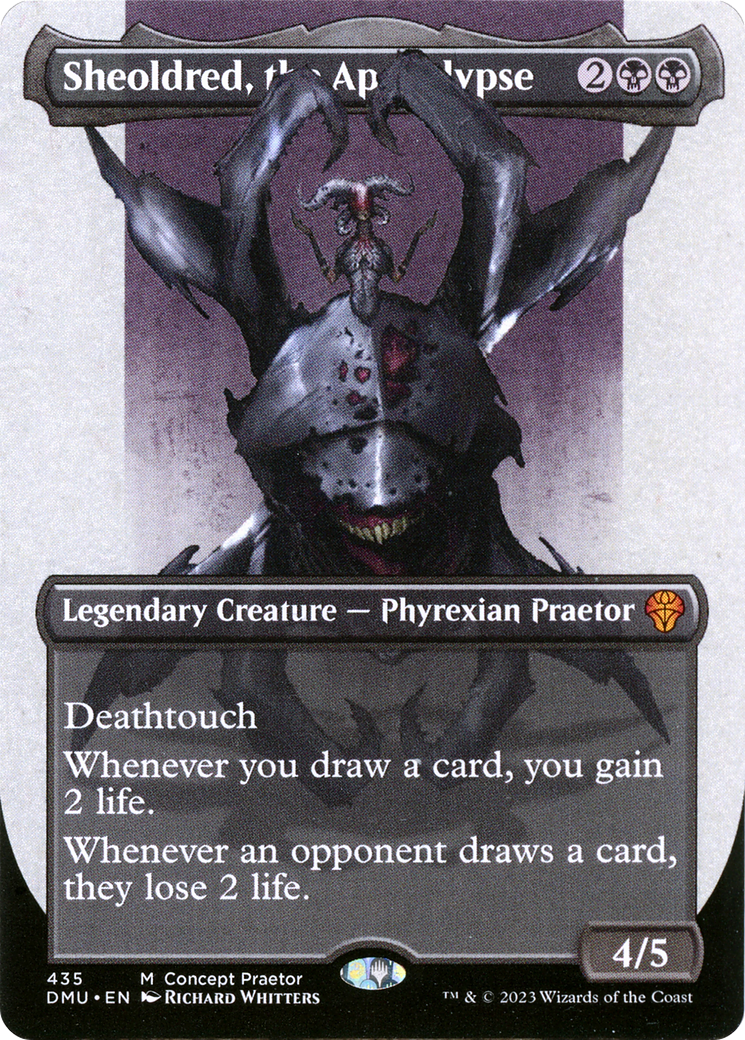 Sheoldred, the Apocalypse (Borderless Concept Praetors) [Phyrexia: All Will Be One] | Card Merchant Takapuna