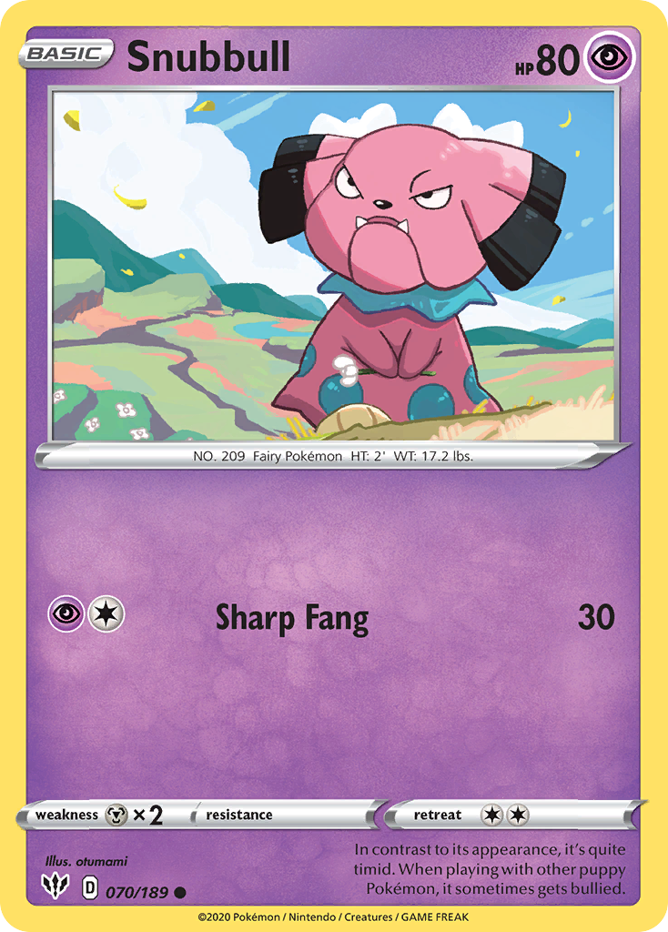 Snubbull (070/189) [Sword & Shield: Darkness Ablaze] | Card Merchant Takapuna