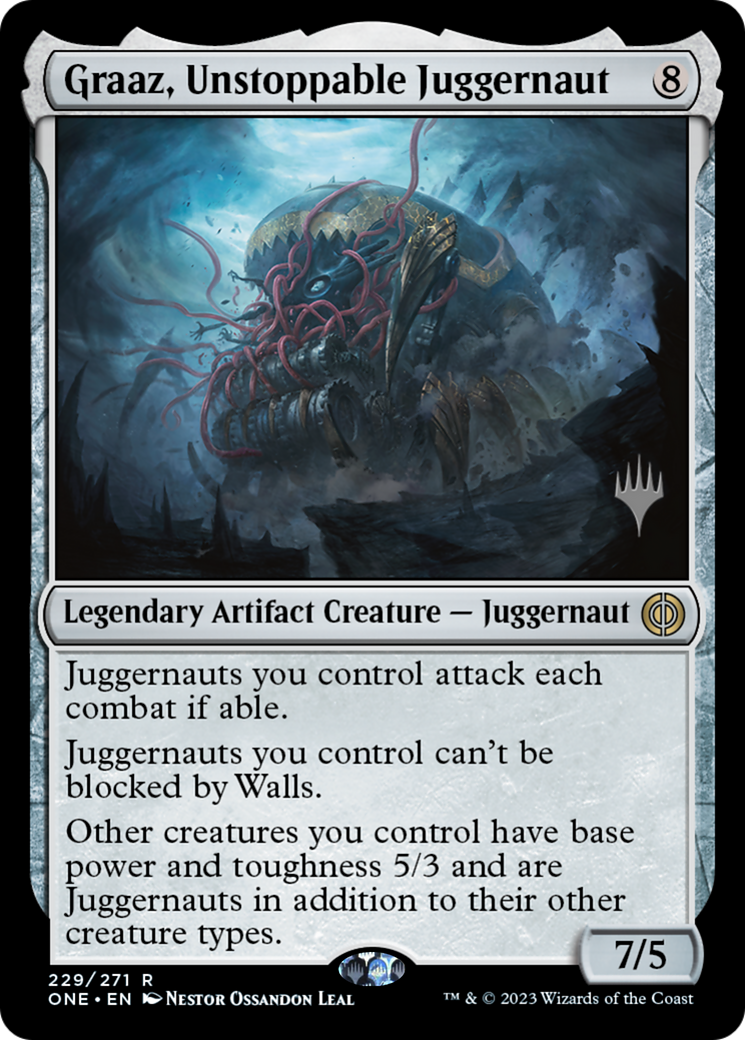 Graaz, Unstoppable Juggernaut (Promo Pack) [Phyrexia: All Will Be One Promos] | Card Merchant Takapuna