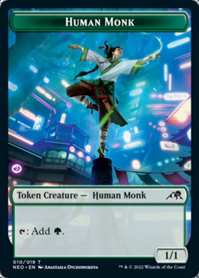 Human Monk Token [Kamigawa: Neon Dynasty Tokens] | Card Merchant Takapuna