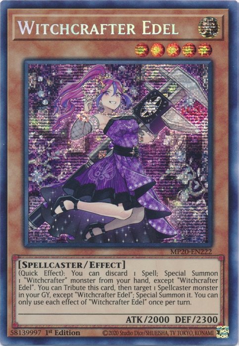 Witchcrafter Edel [MP20-EN222] Prismatic Secret Rare | Card Merchant Takapuna