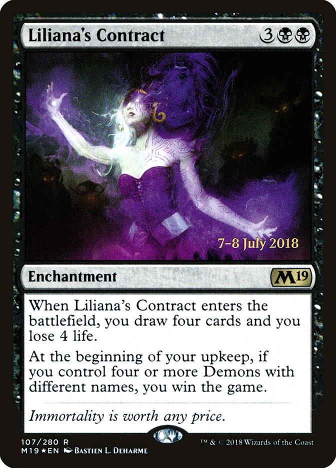 Liliana's Contract [Core Set 2019 Prerelease Promos] | Card Merchant Takapuna