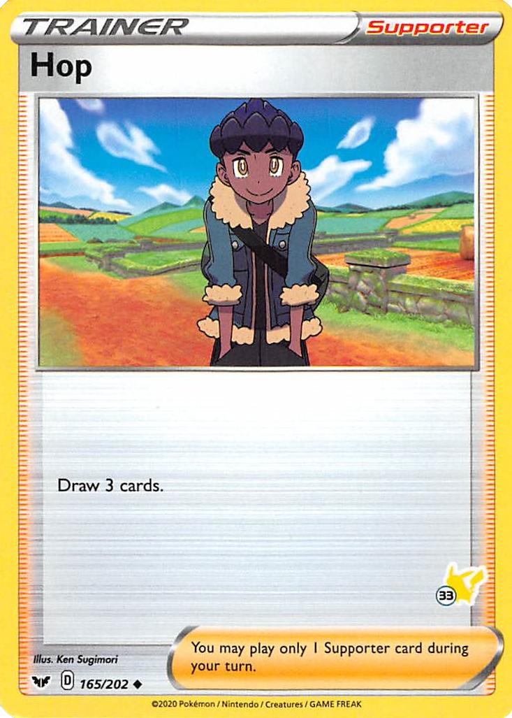 Hop (165/202) (Pikachu Stamp #33) [Battle Academy 2022] | Card Merchant Takapuna