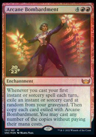 Arcane Bombardment [Streets of New Capenna Prerelease Promos] | Card Merchant Takapuna