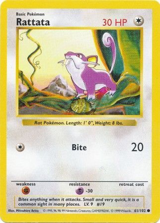 Rattata (61/102) [Base Set Shadowless Unlimited] | Card Merchant Takapuna