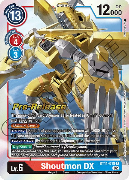 Shoutmon DX [BT11-018] [Dimensional Phase Pre-Release Promos] | Card Merchant Takapuna