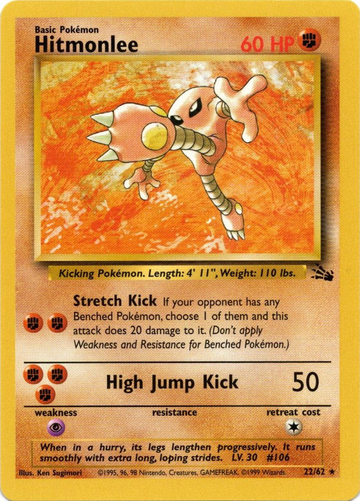 Hitmonlee (22/62) [Fossil Unlimited] | Card Merchant Takapuna