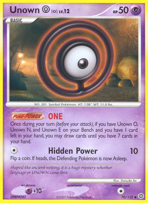 Unown O (70/132) [Diamond & Pearl: Secret Wonders] | Card Merchant Takapuna